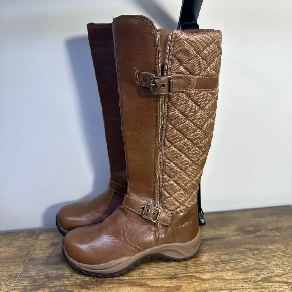 Pacific Mountain Elina Boots 6 Thinsulate Winter Women's Brown Quilted Knee High